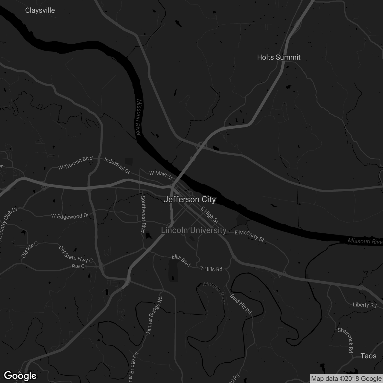 Missouri Veterans and Law Enforcement Memorials - map
