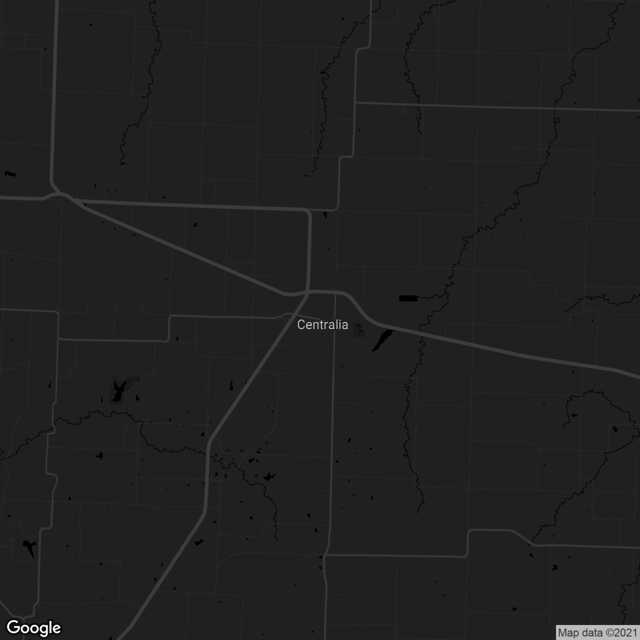 Civil War in Centralia Markers - map
