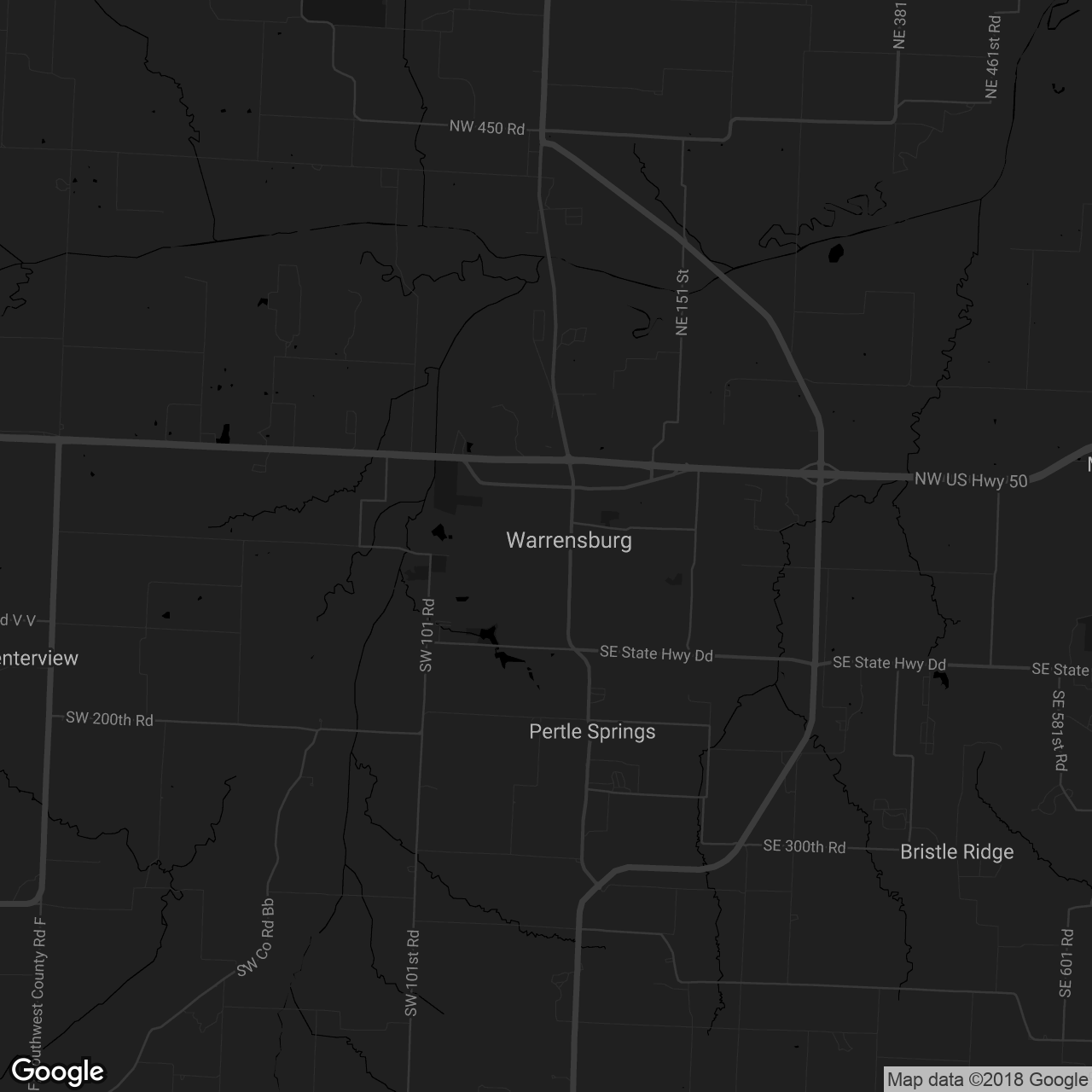 Warrensburg Visitors Center - map
