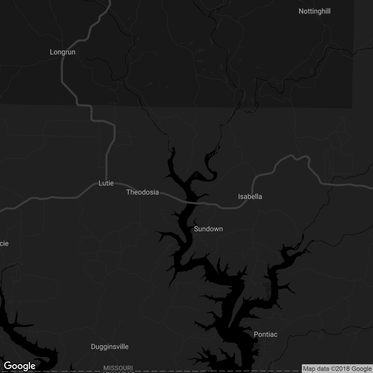 The Bull Shoals Lake - map