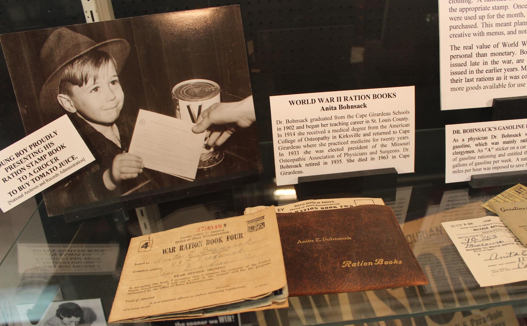 WWII Display at Cape River Heritage Museum