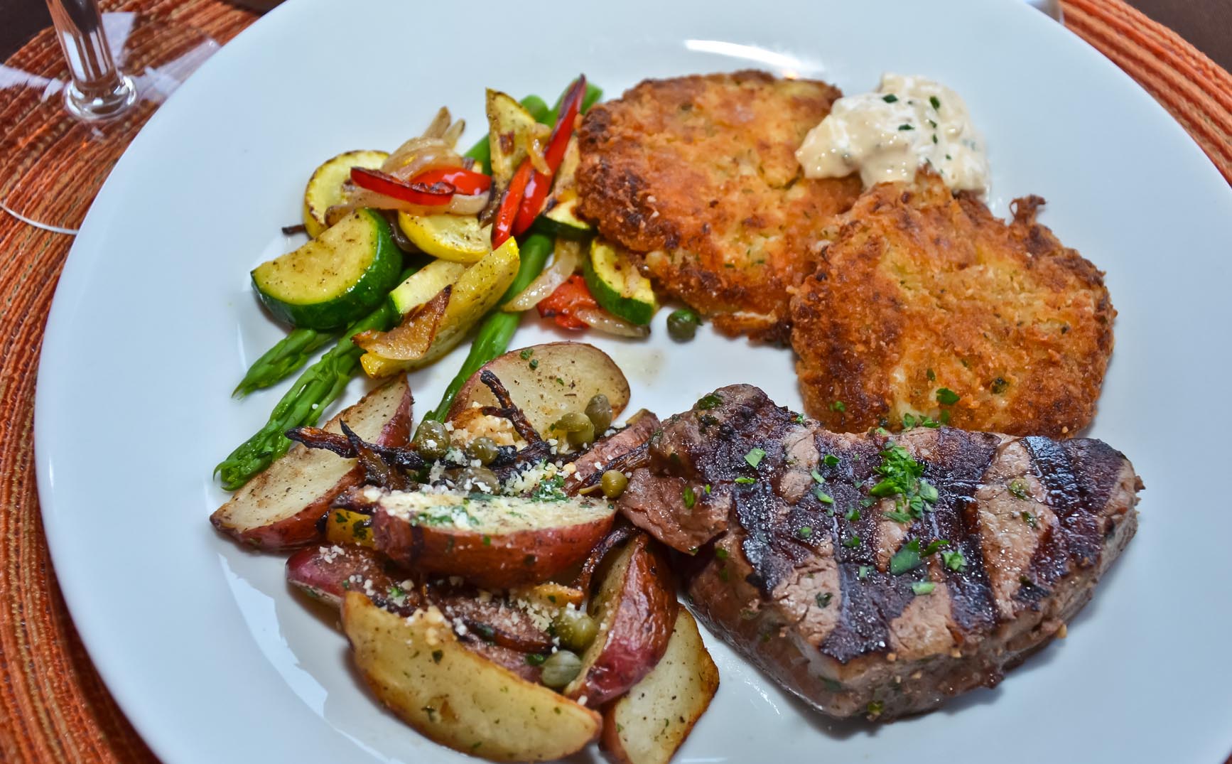 Medallion of Beef with Crab Cakes