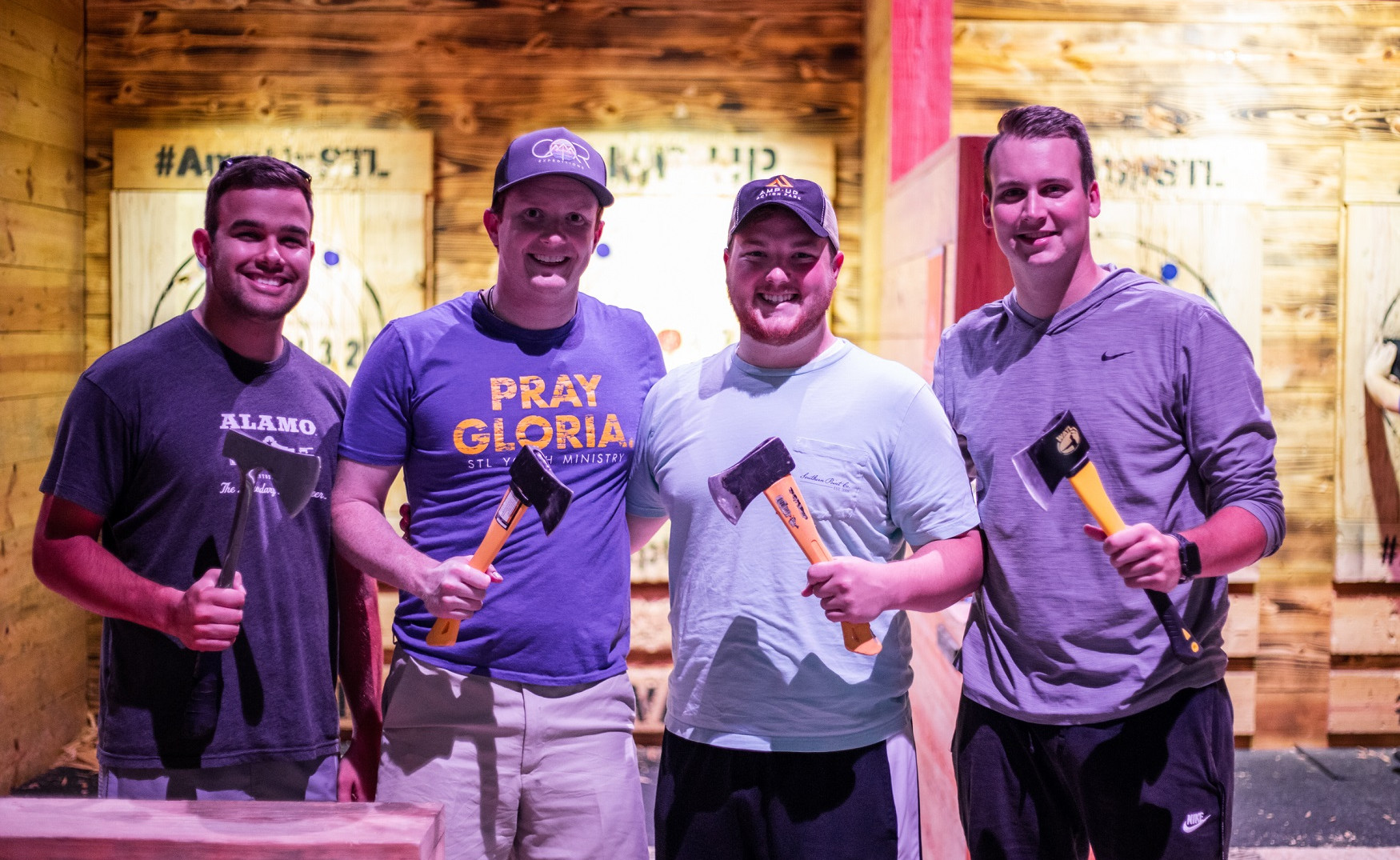 Chuck axes in a small group or rent the entire axe throwing arena at Amp Up Action Park
