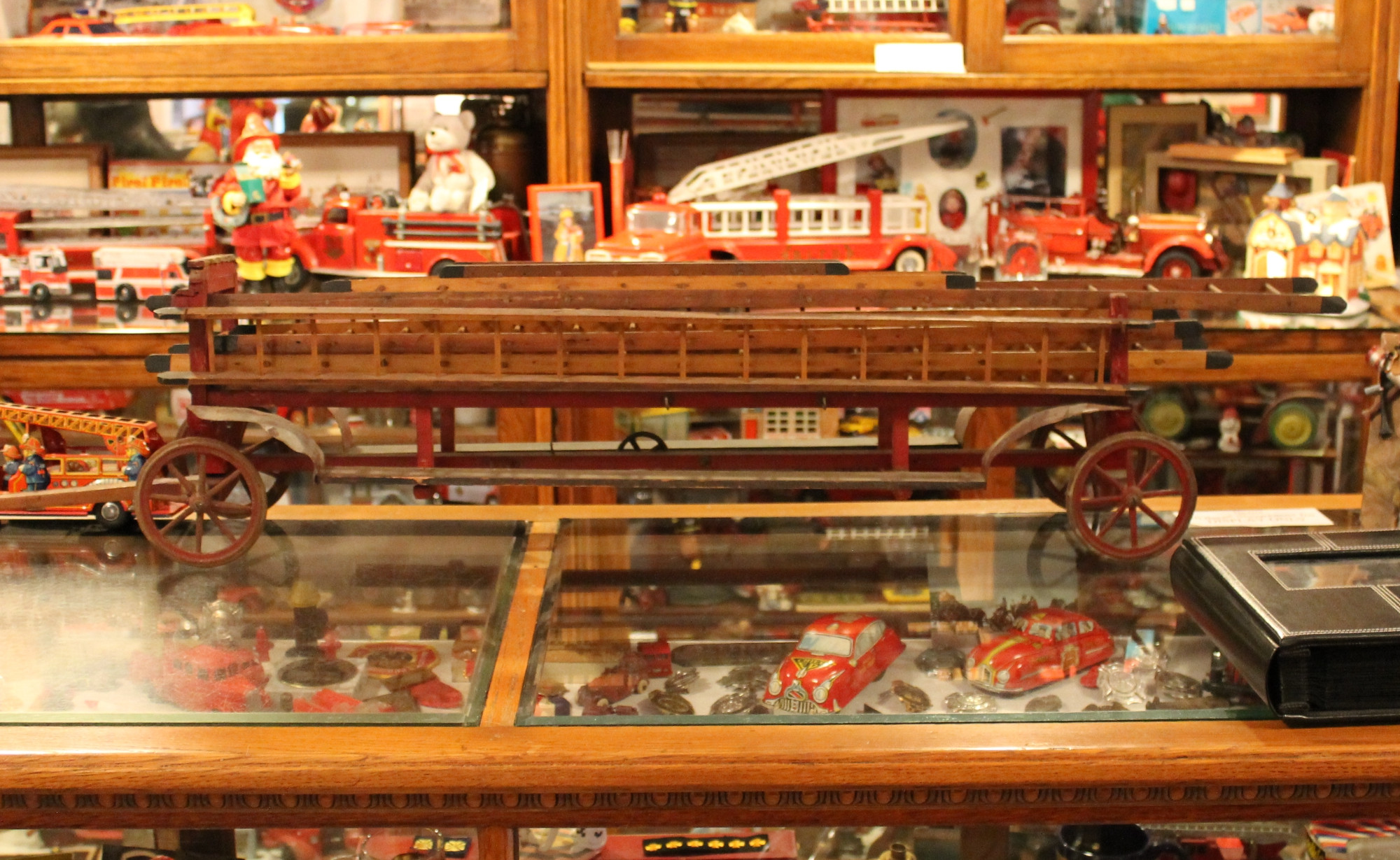 Hand Made Early Wooden Toy Ladder Wagon