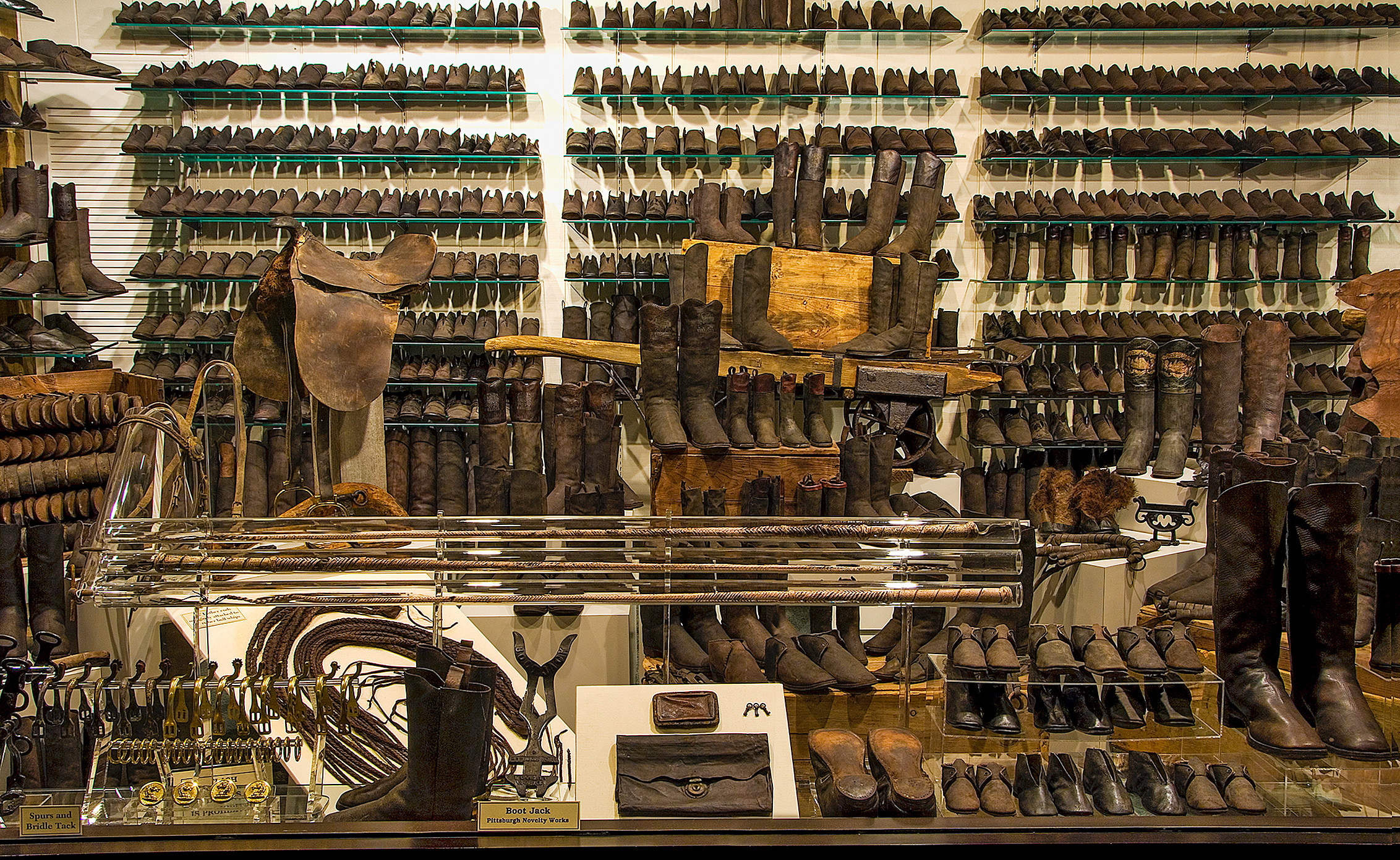 Saddles, whips, and 4,000 shoes & boots are numbered among the Arabia's massive collection.