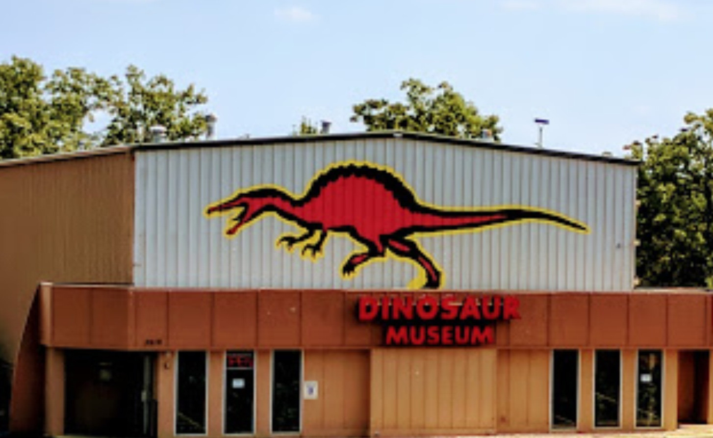 Look down the hill to see Dinosaur Museum next to Toy Museum