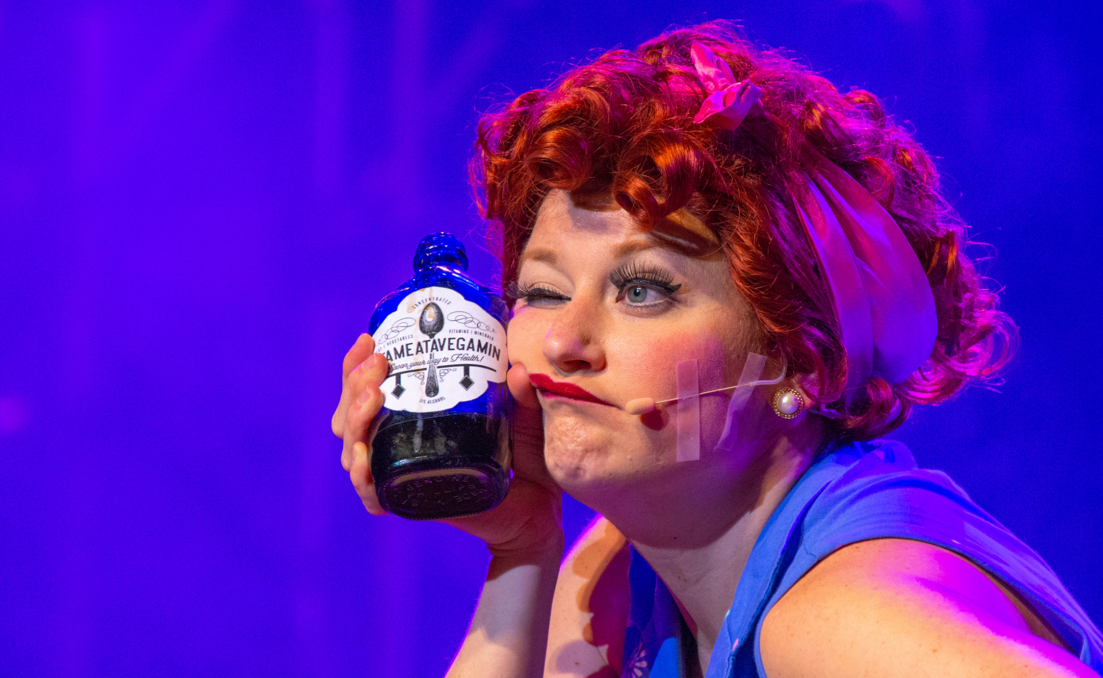 Leah as Lucille Ball "Vitameatavegamin"