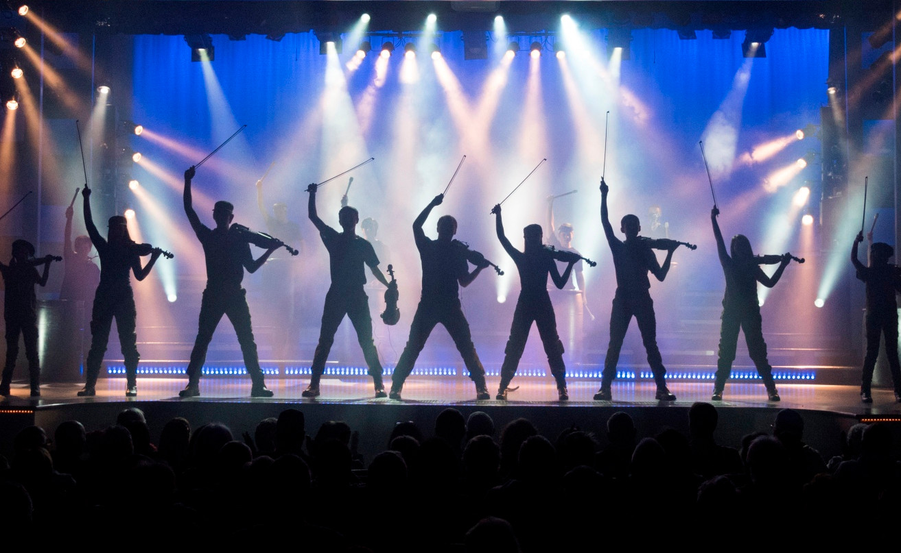 We're Fiddlin' around at the Hughes Music Show in Branson MO