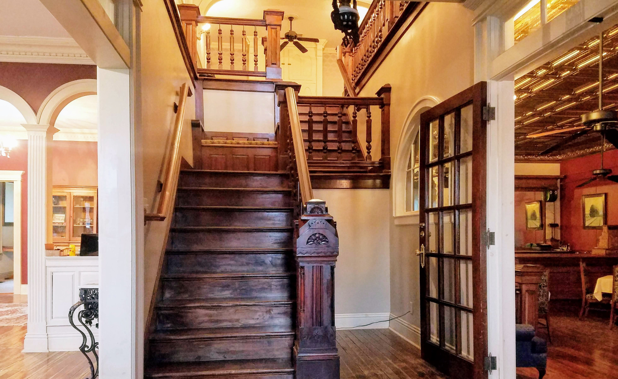Stairs to second floor guest rooms