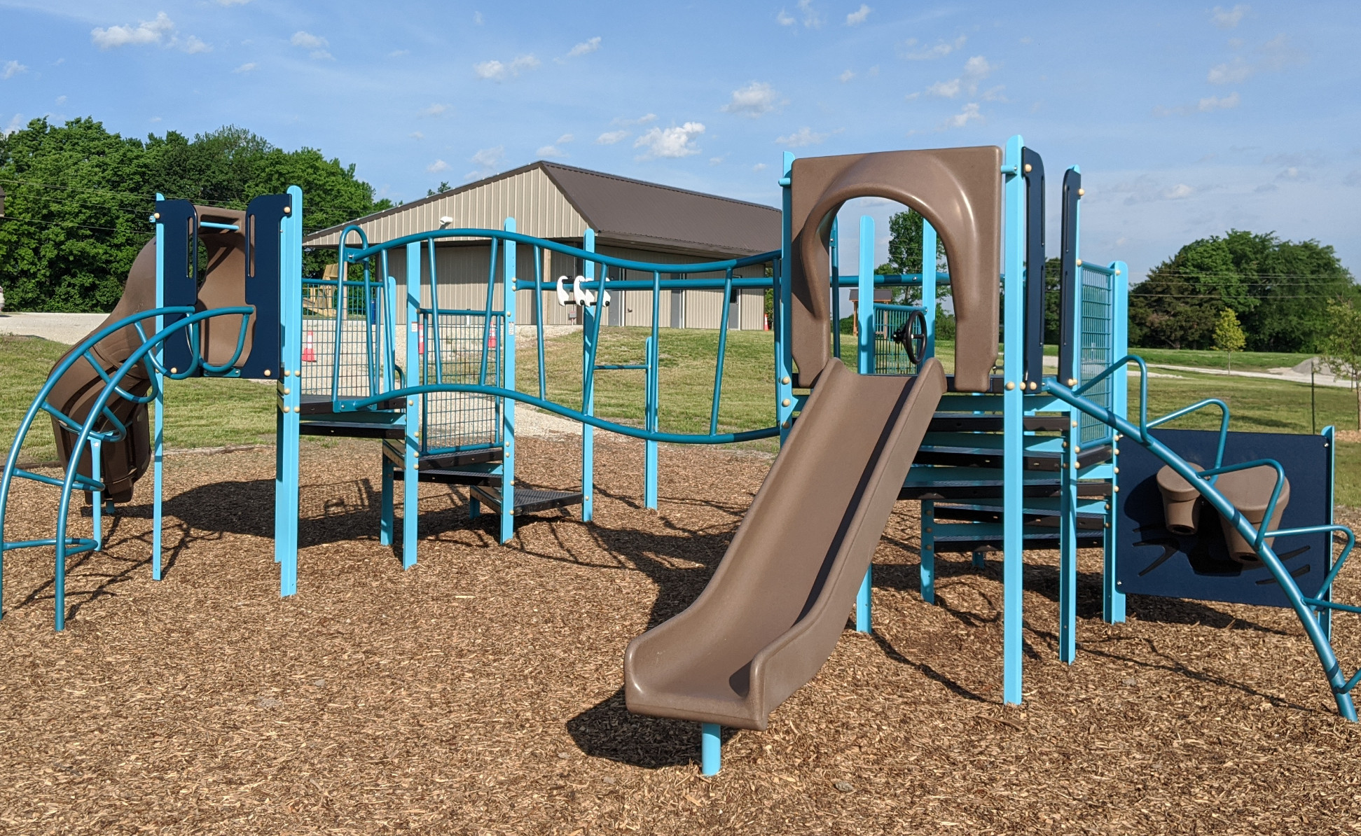 Brand new playground equipment including ADA swing.