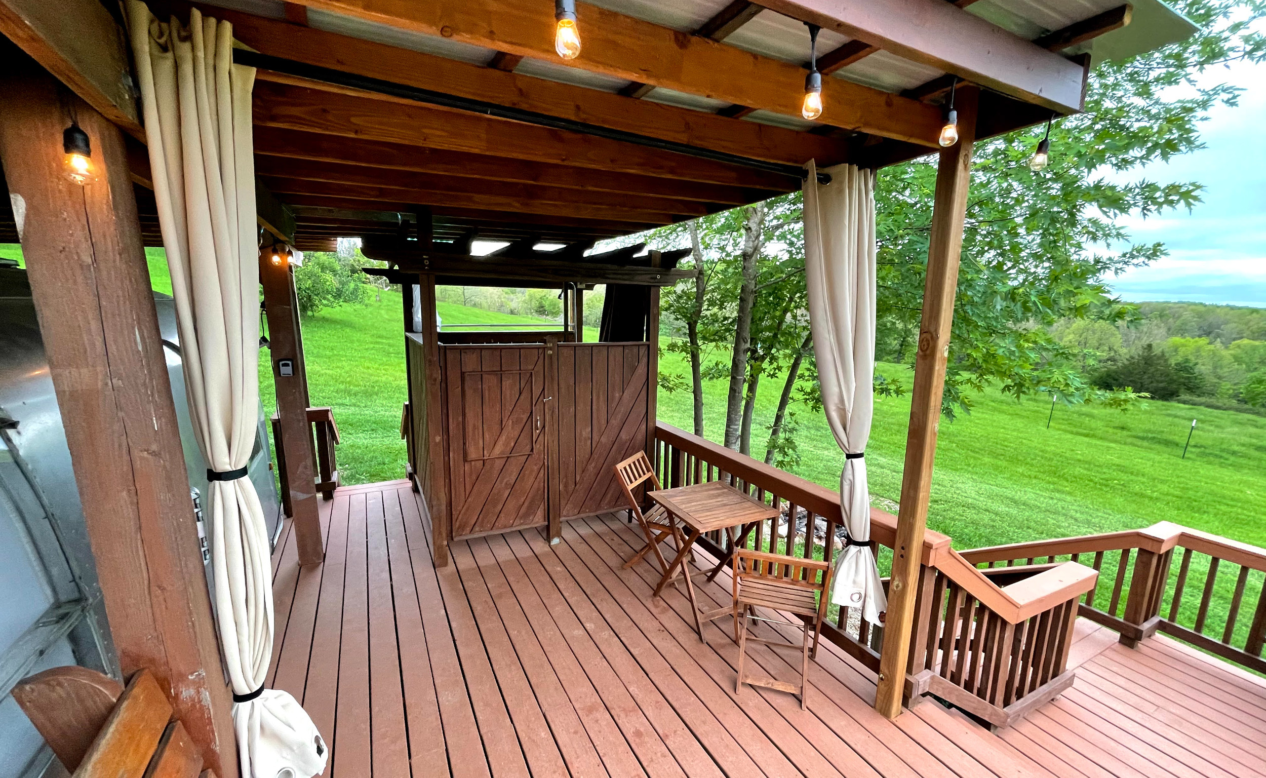 Airstream with private deck and shower
