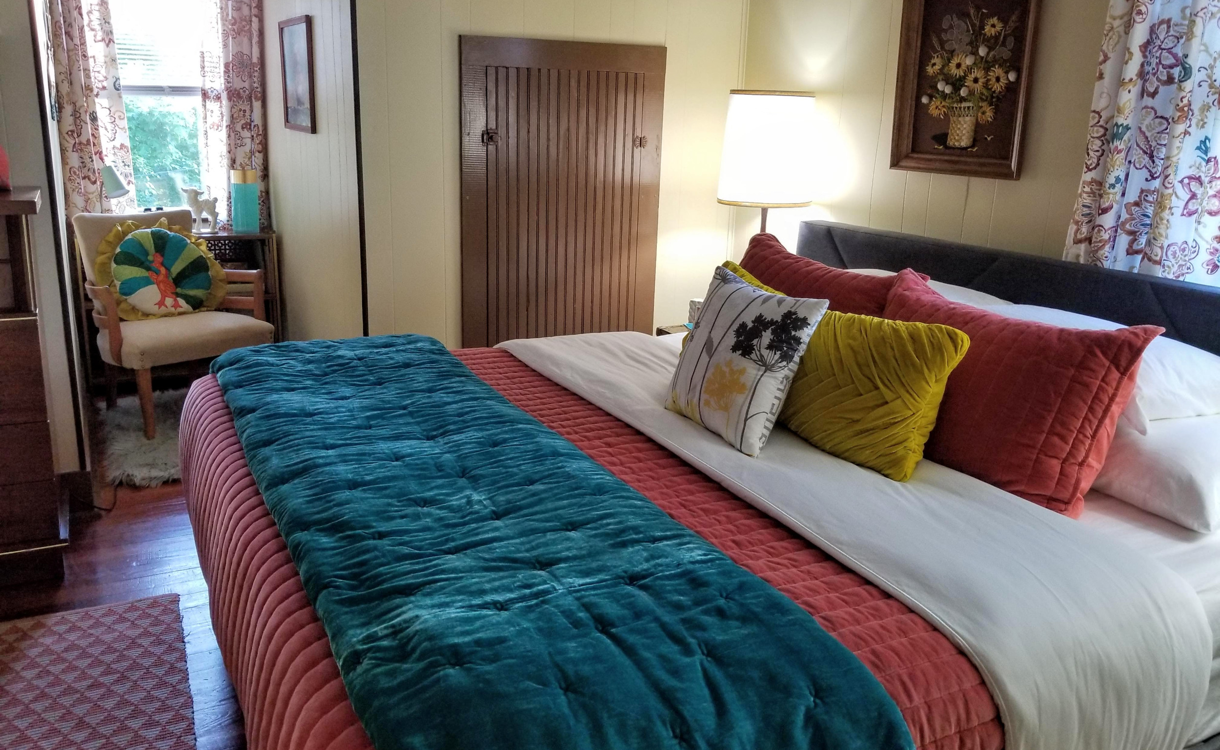 The orange bedroom