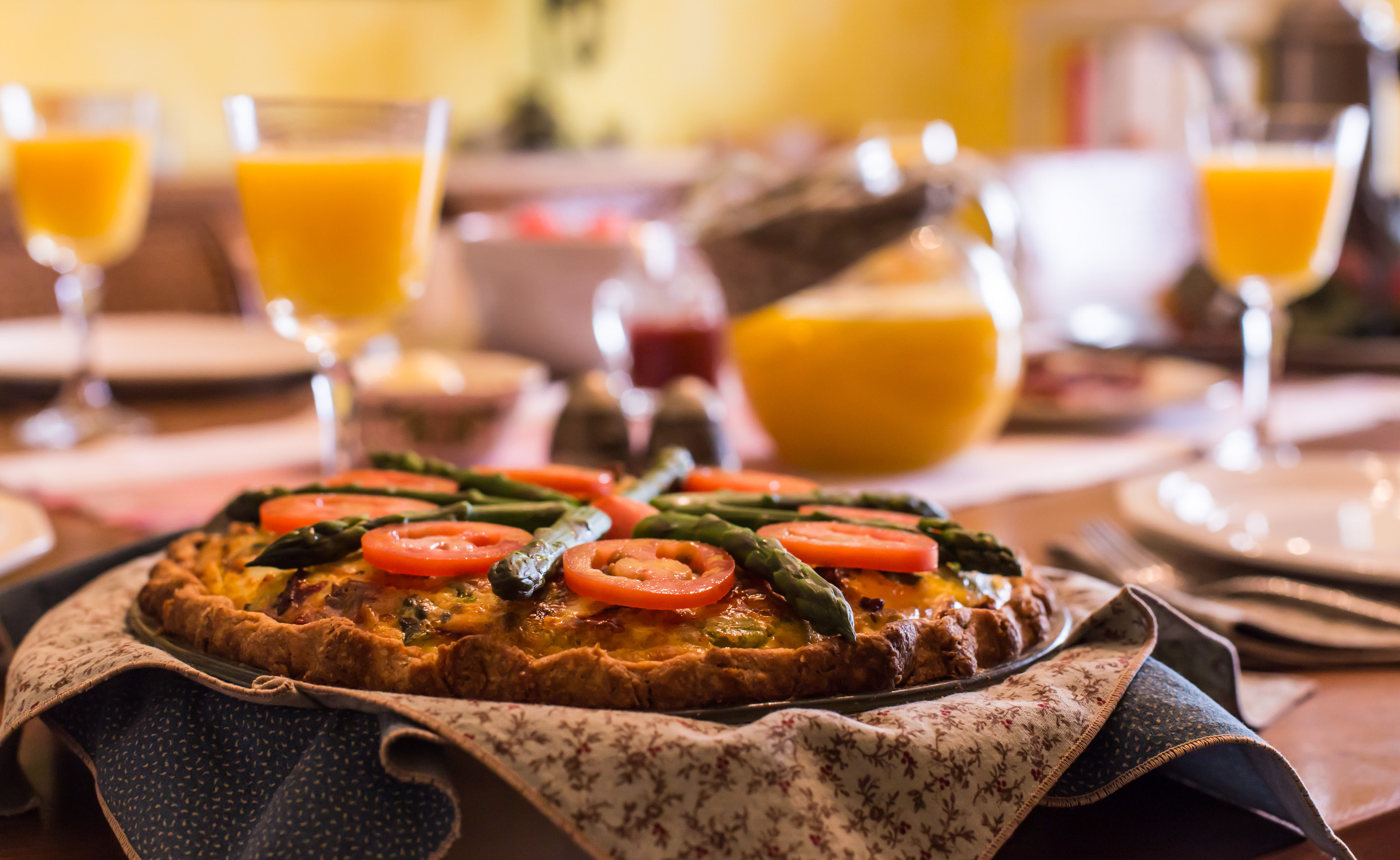 Farm fresh asparagus quiche