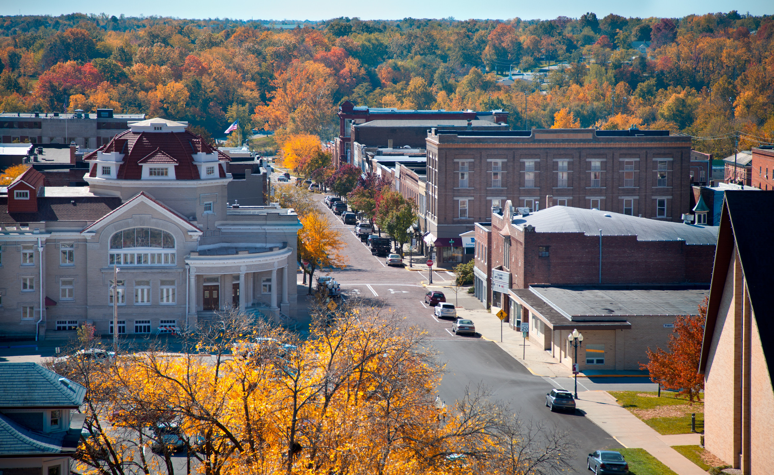 Fall overlook of the Brick District