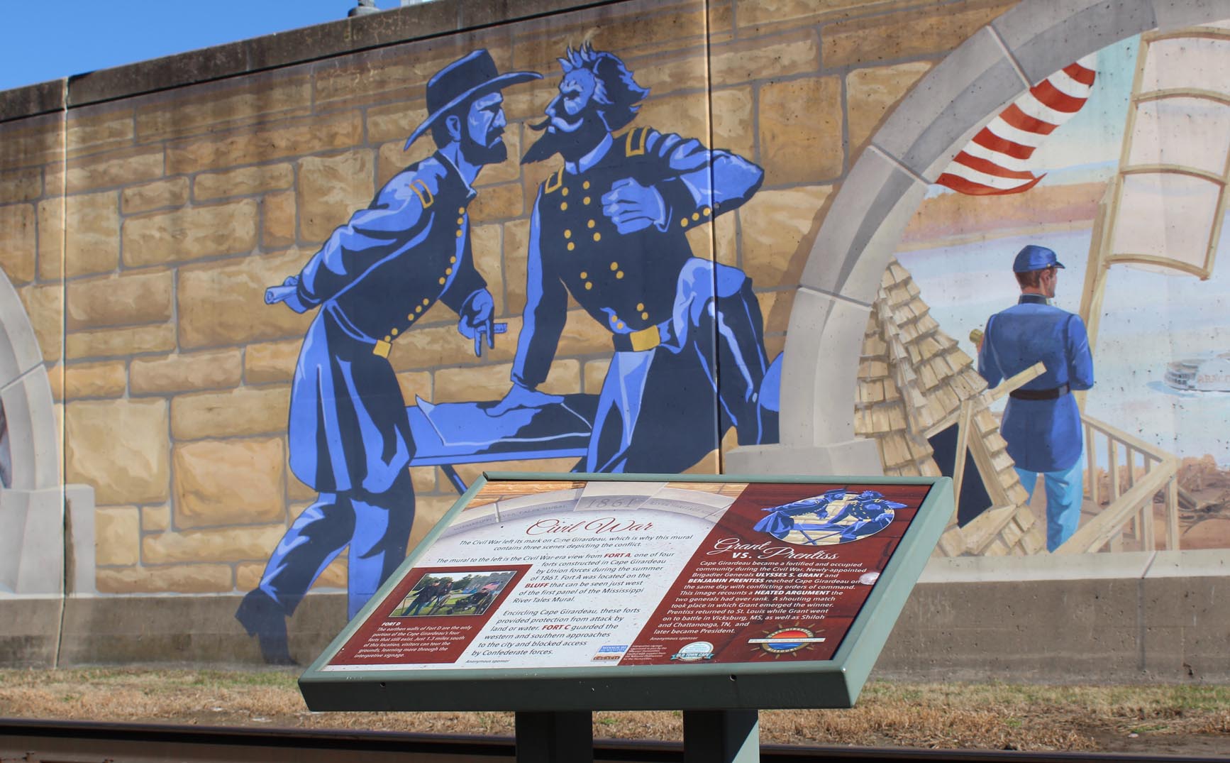 Storyboard of the Civil War Panel on the Mississippi River Tales Mural