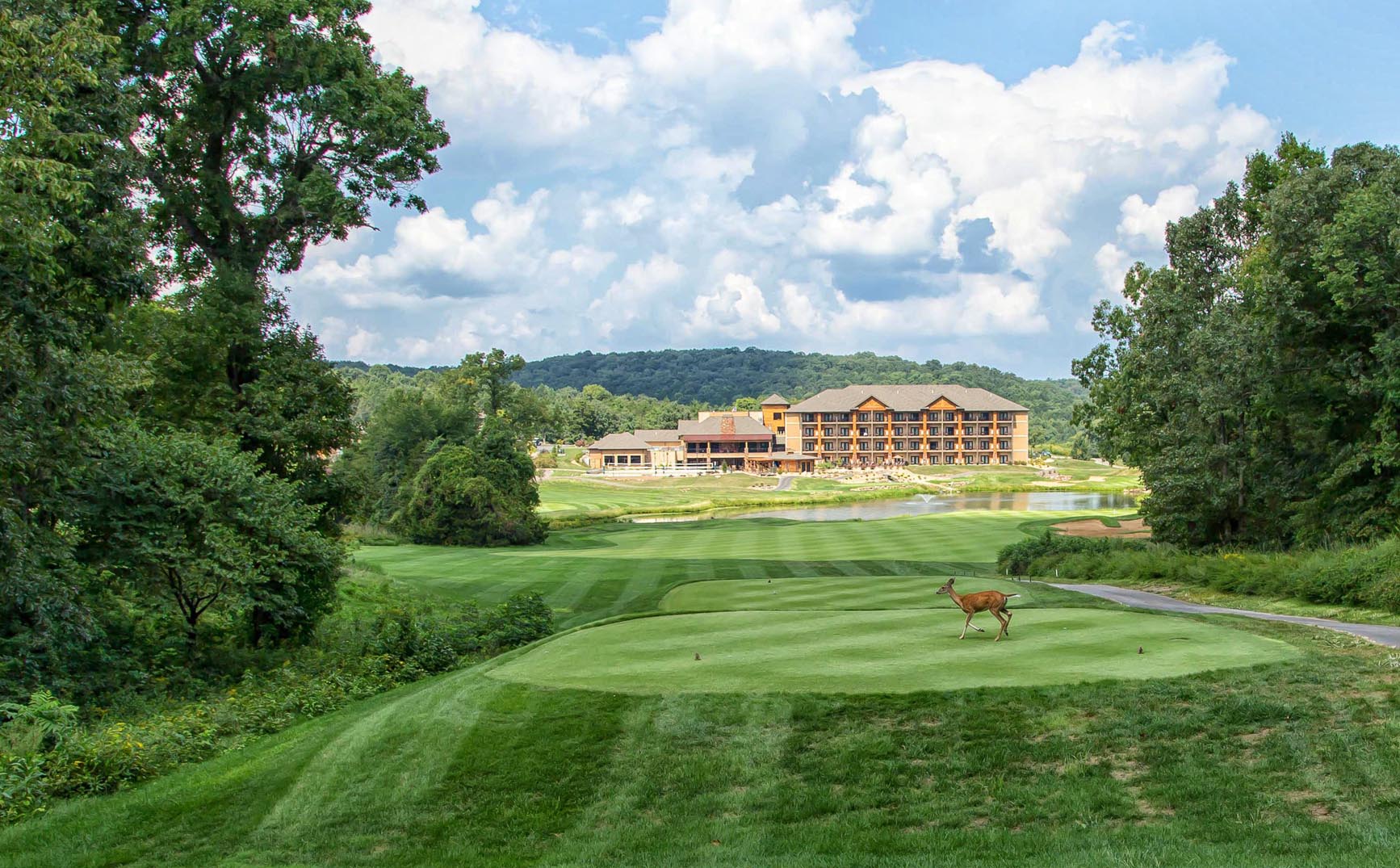 18th Hole Tee Box with Hotel View