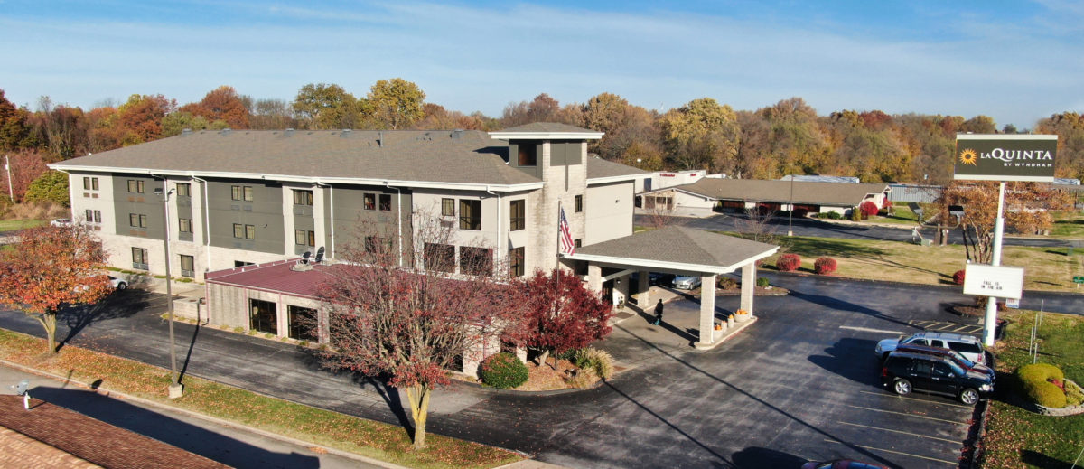 The exterior of an inn.