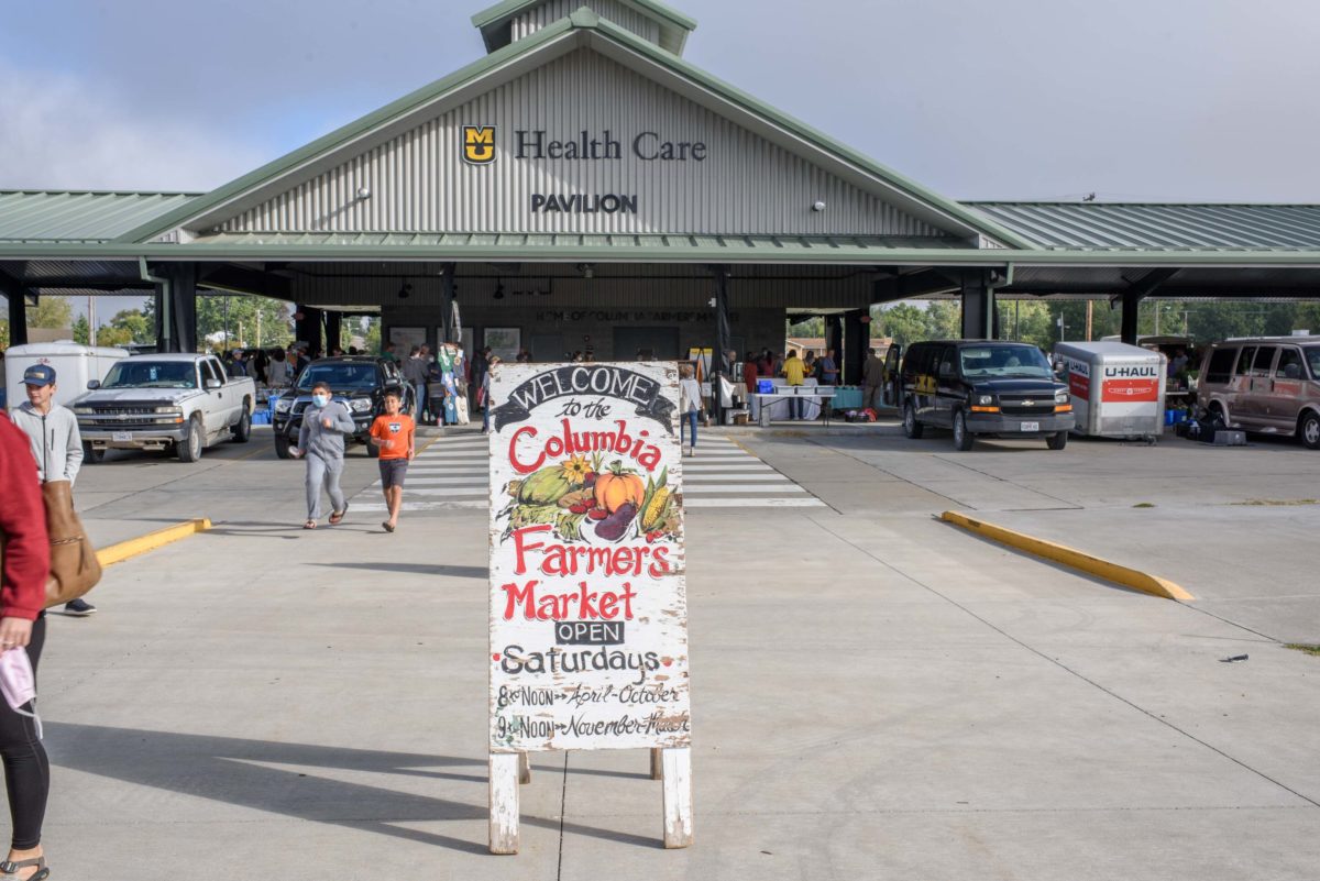 This image depicts Columbia Farmers Market, open every Saturday from 9 a.m.- noon (Nov.-March) in the heated MU Health Care Pavilion at Columbia’s Agriculture Park.