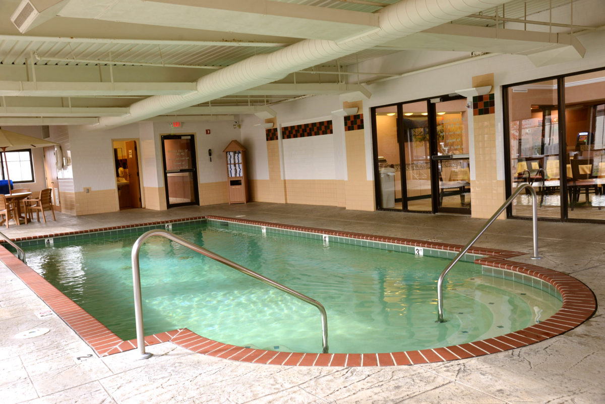 An indoor pool at an inn.