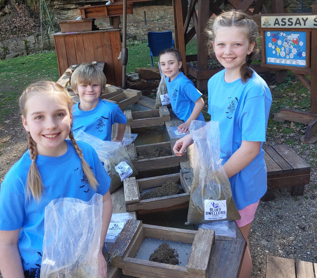 Children smile during activities.