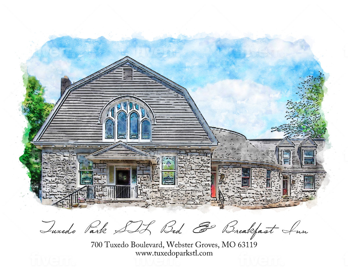 Watercolor of Inn's exterior