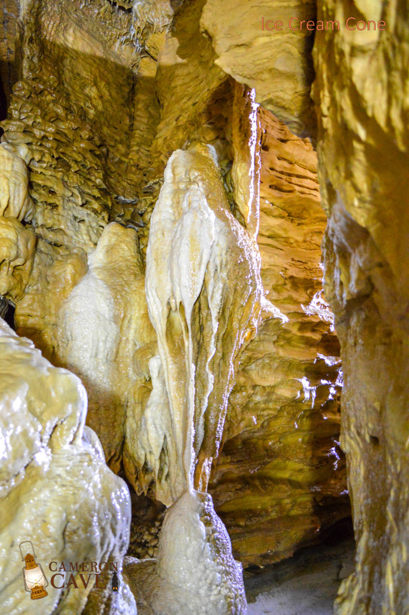 The interior of a cave.