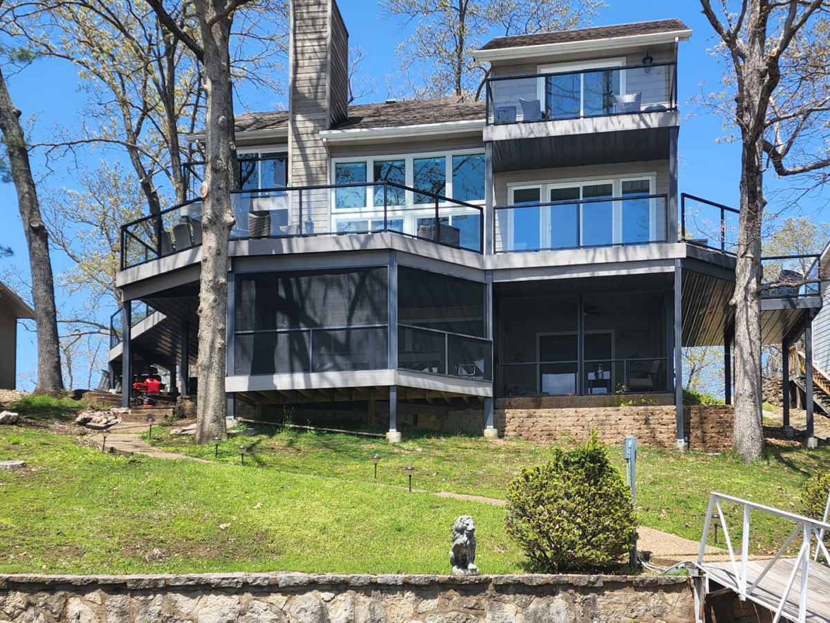The outside of a large vacation home.