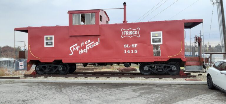 A refurnished red caboose.