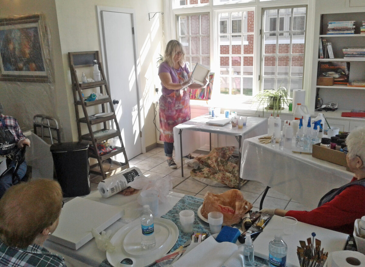 Art workshop in progress.