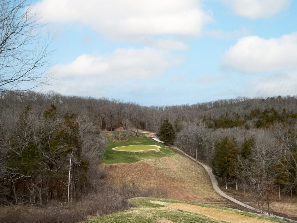 A view of a large golf course.