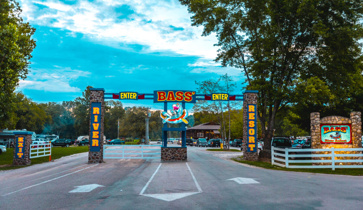 The entrance to a campground.