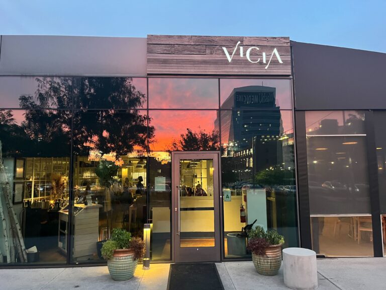 The main entrance to the restaurant, Vicia.