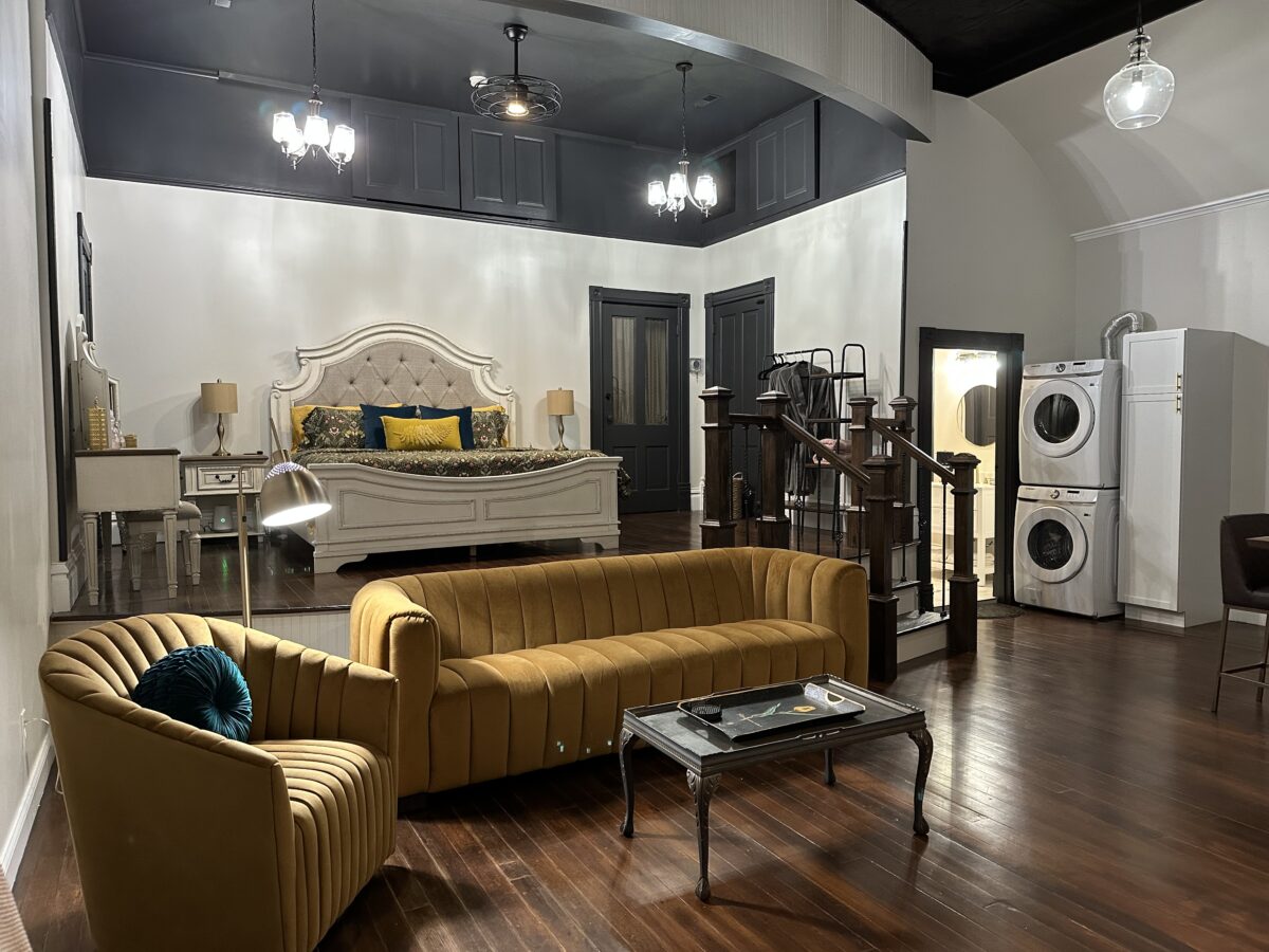 The historic Vaudeville Loft Suite at the Mercantile on the Katy Trail
