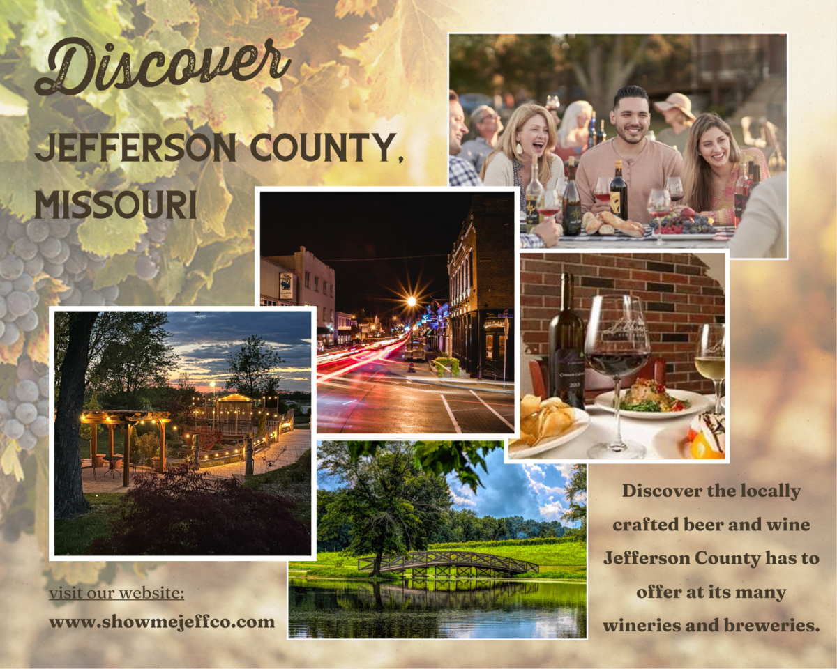 A promo flyer for Jefferson County wineries and breweries.
