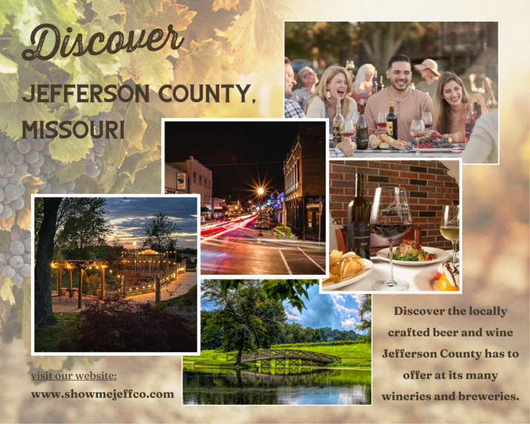 A promo flyer for Jefferson County wineries and breweries.