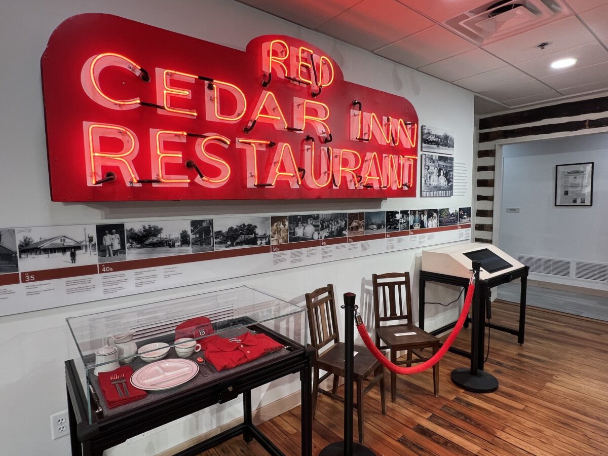 The interior of an inn restaurant.