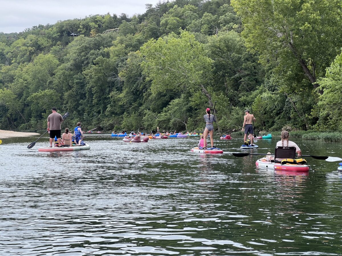 People floating down the James River