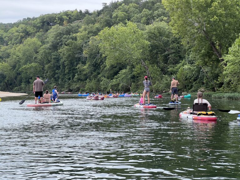 People floating down the James River