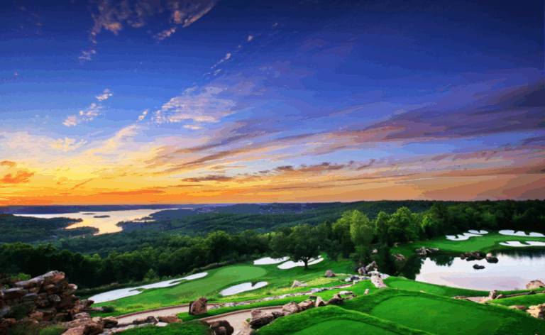 Sunset from Top of the Rock golf course.