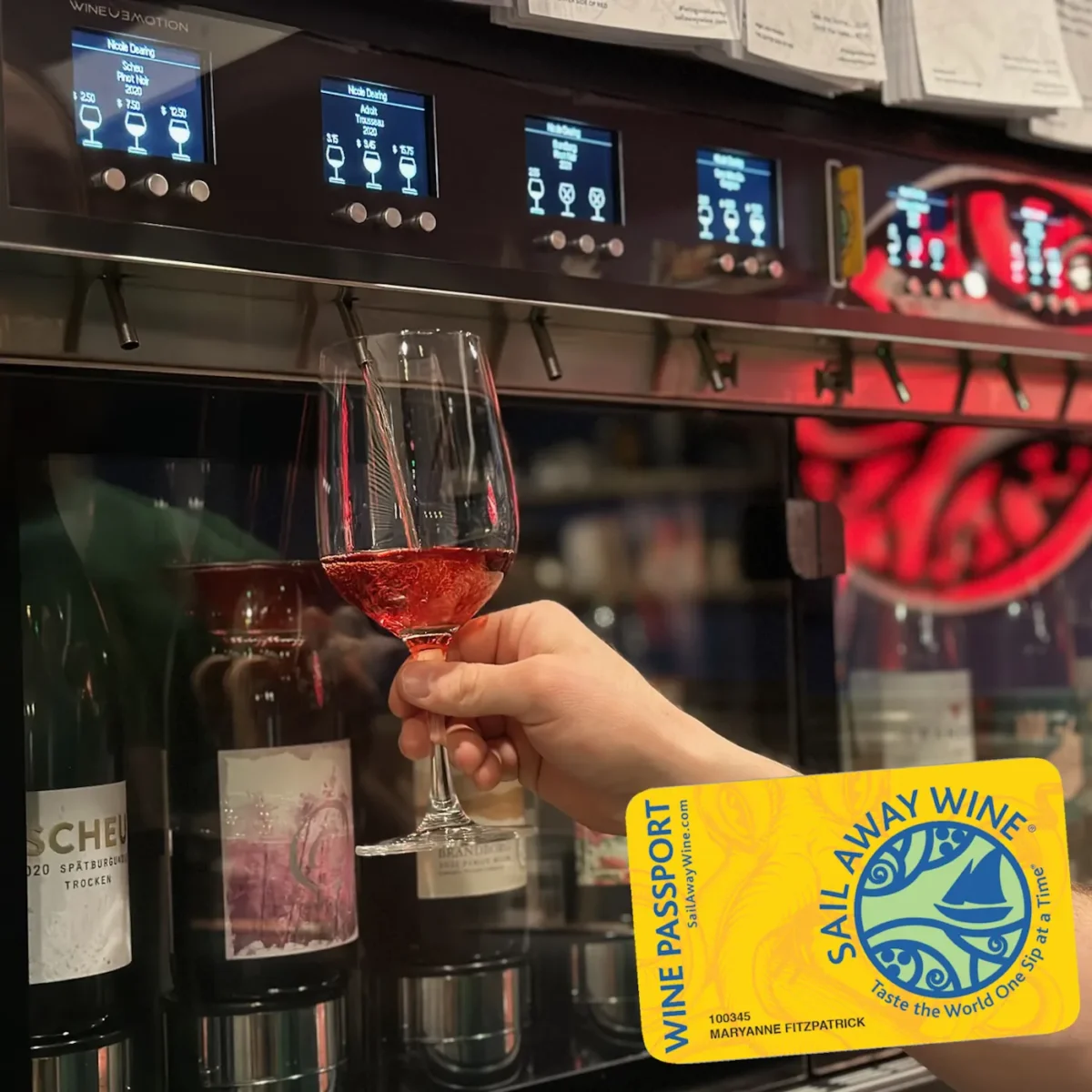 Wine being poured at Sail Away Wine