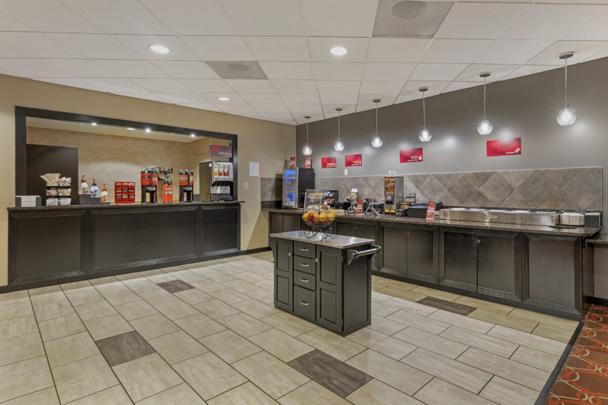 Breakfast Room with full, Hot, breakfast buffet