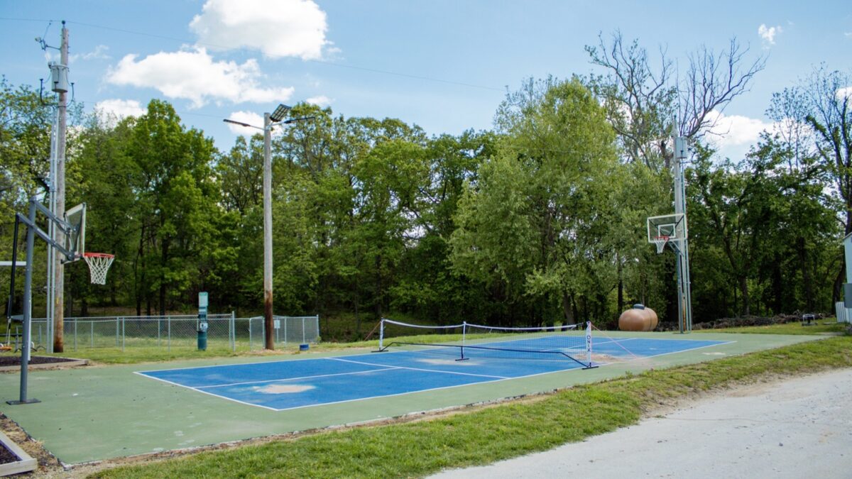 An outdoor recreation court.