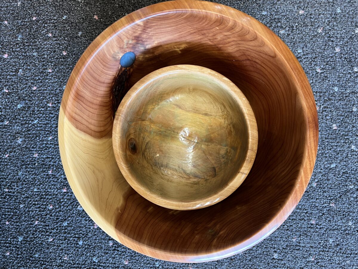 A small bowl set within a larger one.