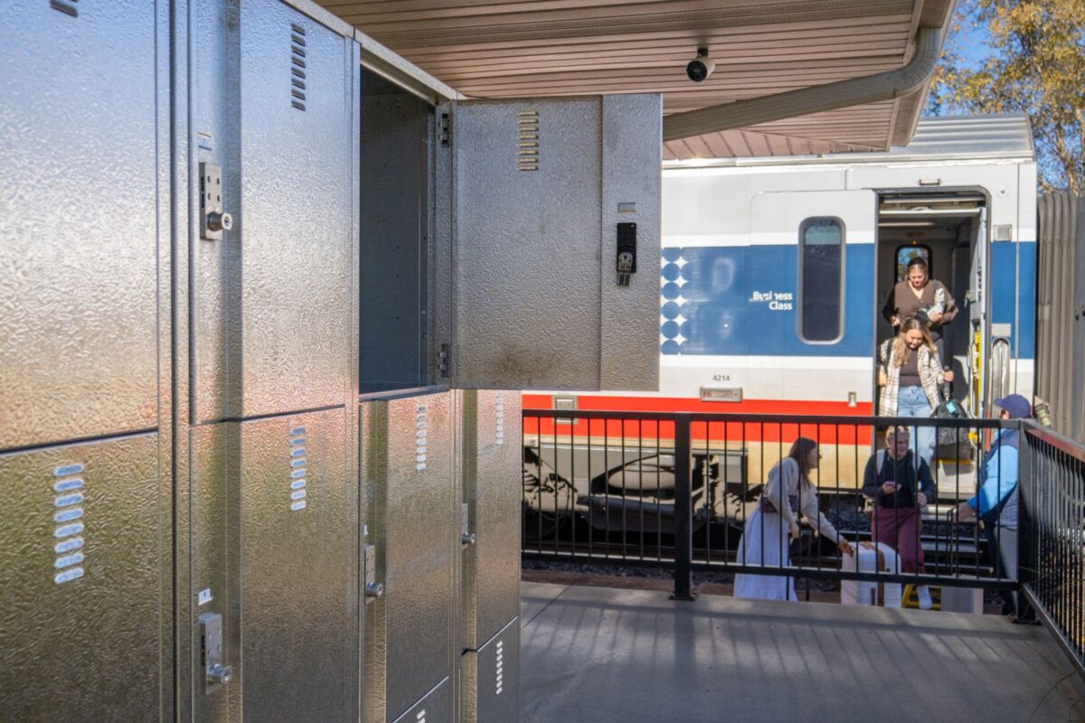 Hermann Tourism Visitor Center Luggage Lockers at the Hermann Amtrak Station