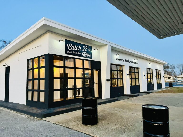 The exterior of a restaurant.
