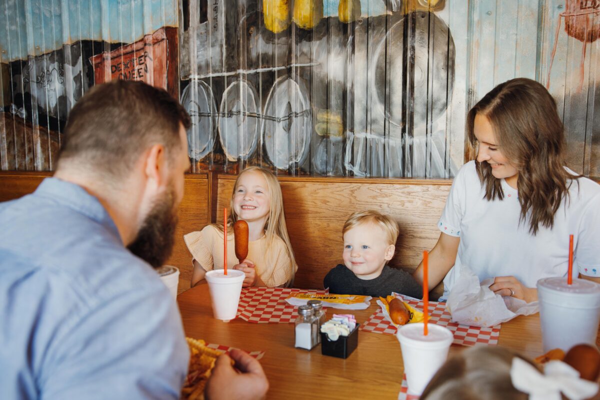 Diners enjoy a meal at Dexter Queen Barbecue.