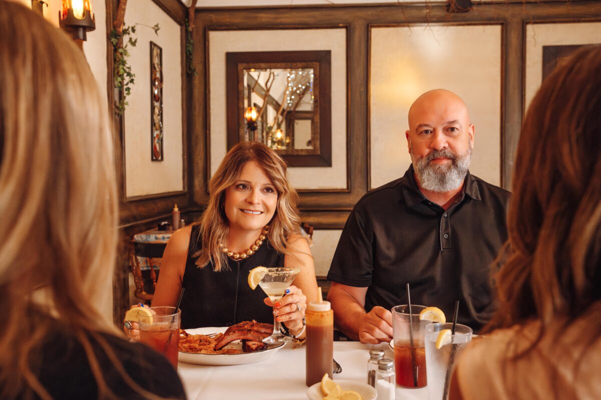Diners enjoy a meal at Hickory Log Restaurant.