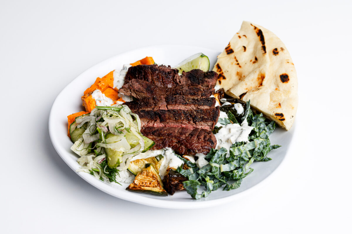 Steak Gyro & Greens Bowl at Chicken N Pickle