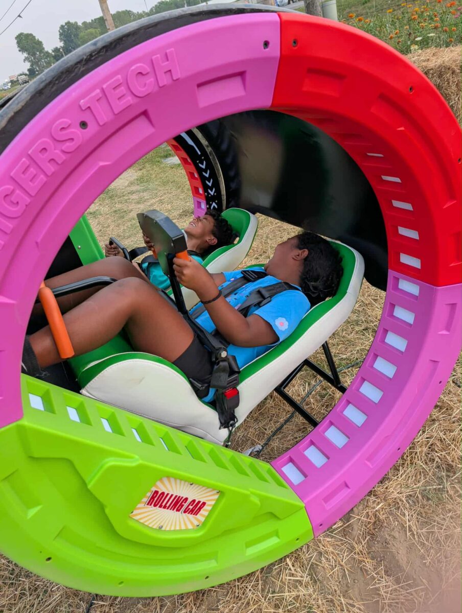 Someone plays on the 360 Car at the River City Adventure Park.