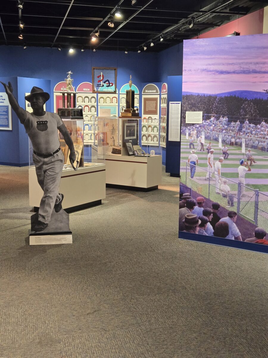 Displays at the National Horseshoe Pitchers Hall of Fame and Museum.